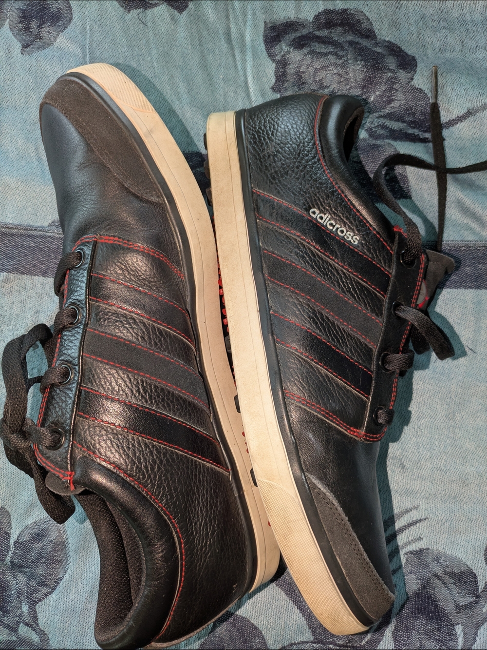 adidas Adicross Men’s Black Leather Casual Golf Shoes
